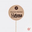 "Felices Fiestas" - Piruleta de chocolate personalizada